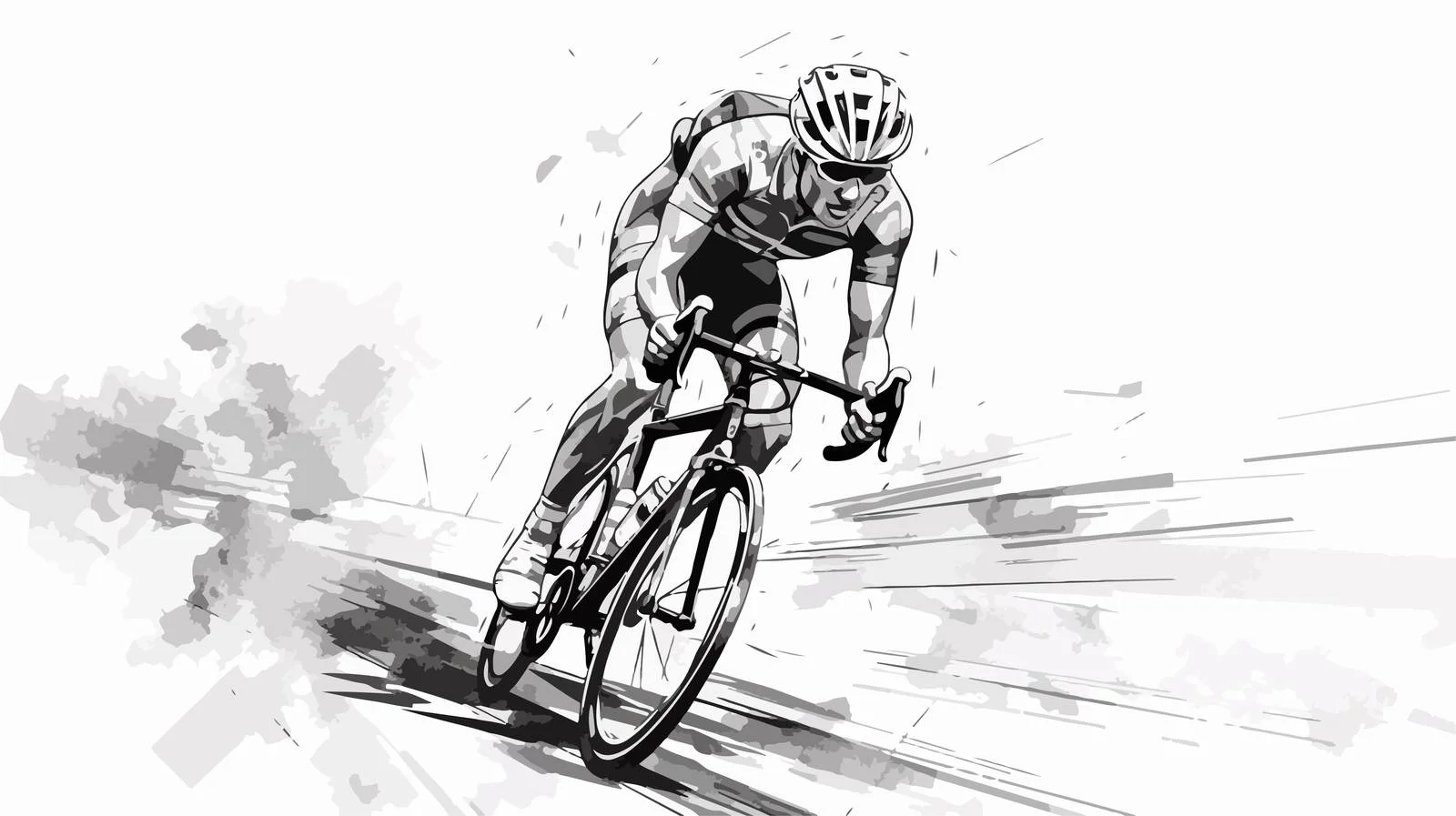 Hand-drawn Sketch of Cyclist in Competition — free download from Dotvec