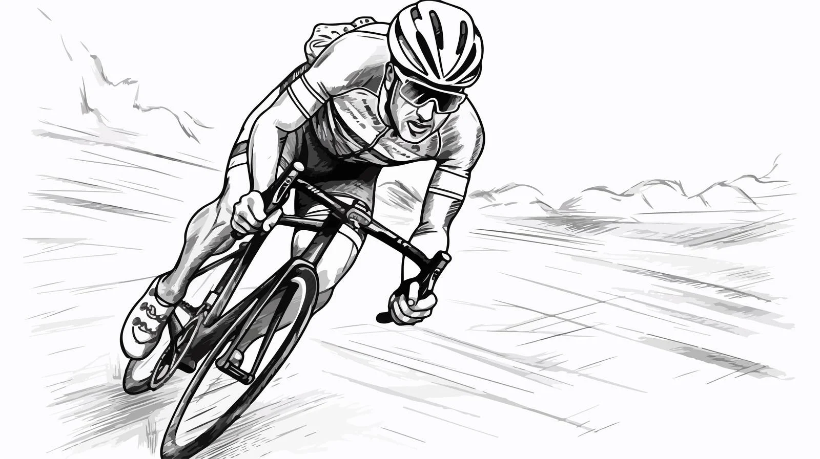 Hand-drawn Cyclist Sketch for Sport Competitions — free download from Dotvec