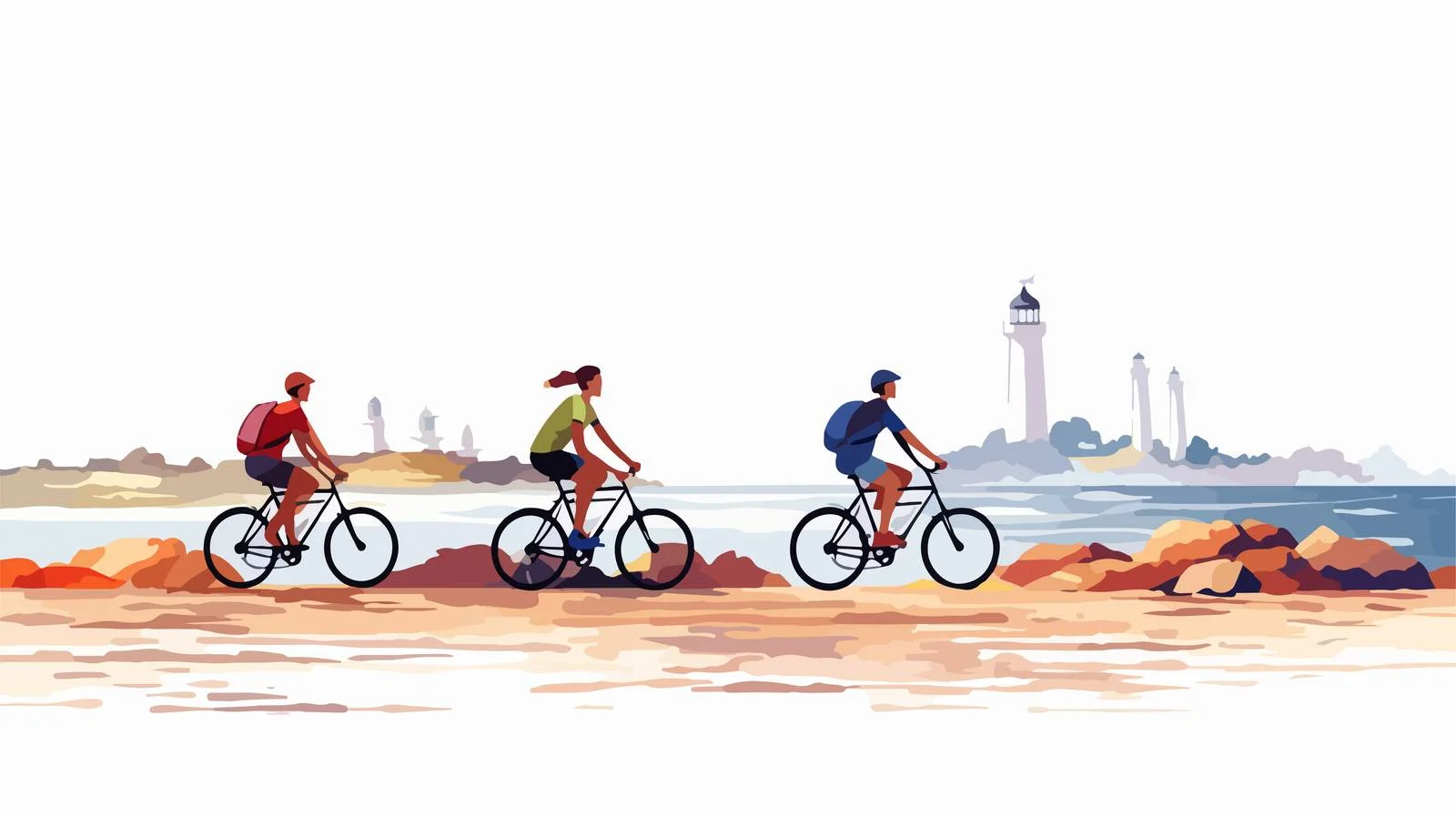 Cyclists on Coastal Bike Ride Adventure — free download from Dotvec