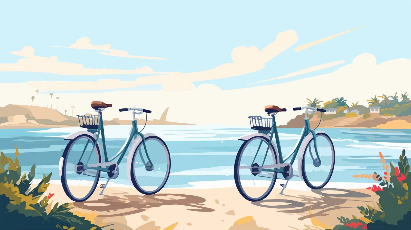 Coastal Cycling Adventure Along The Seashore — free download from Dotvec