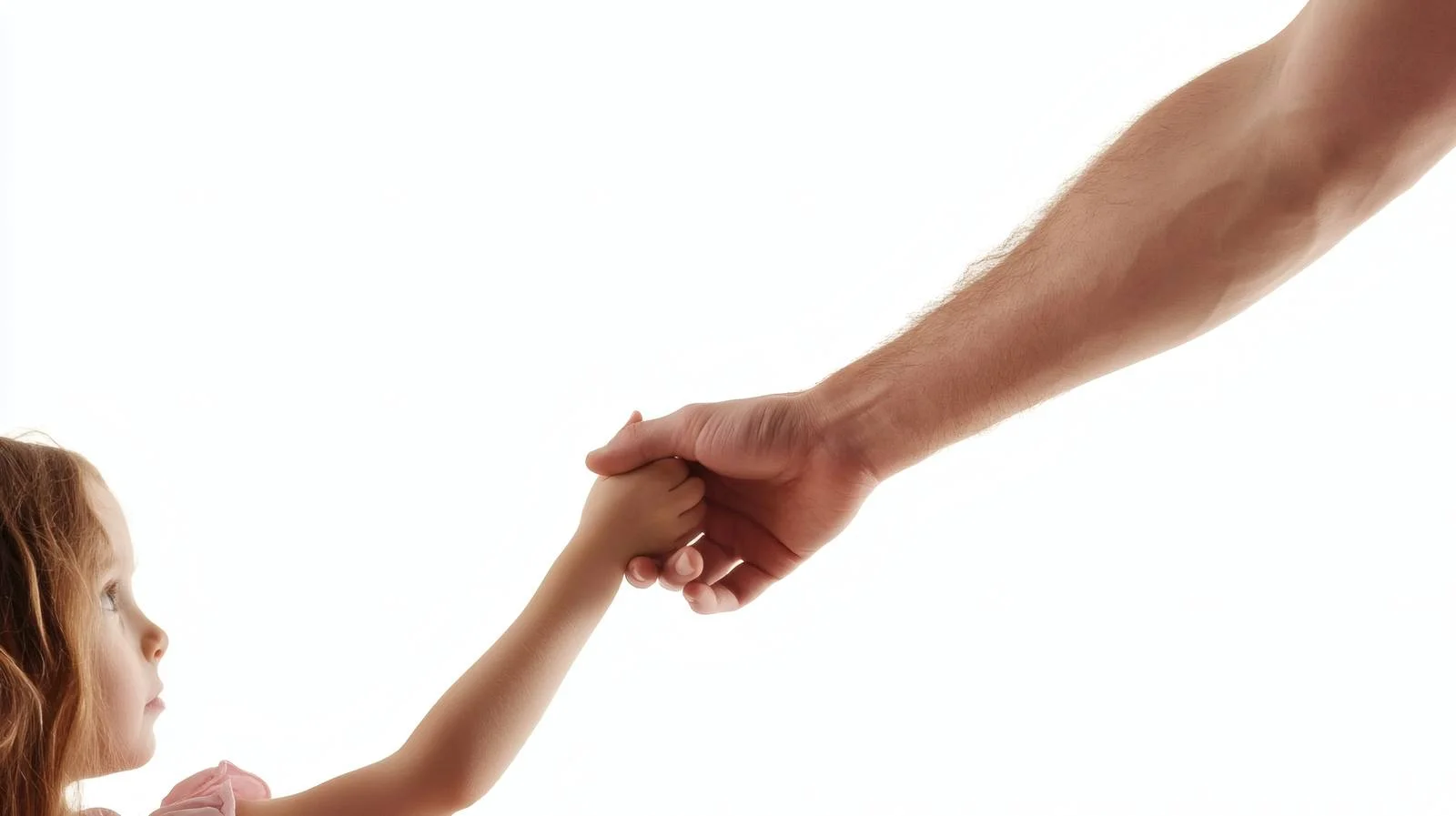Father and Daughter Holding Hands on White Background — free download from Dotvec