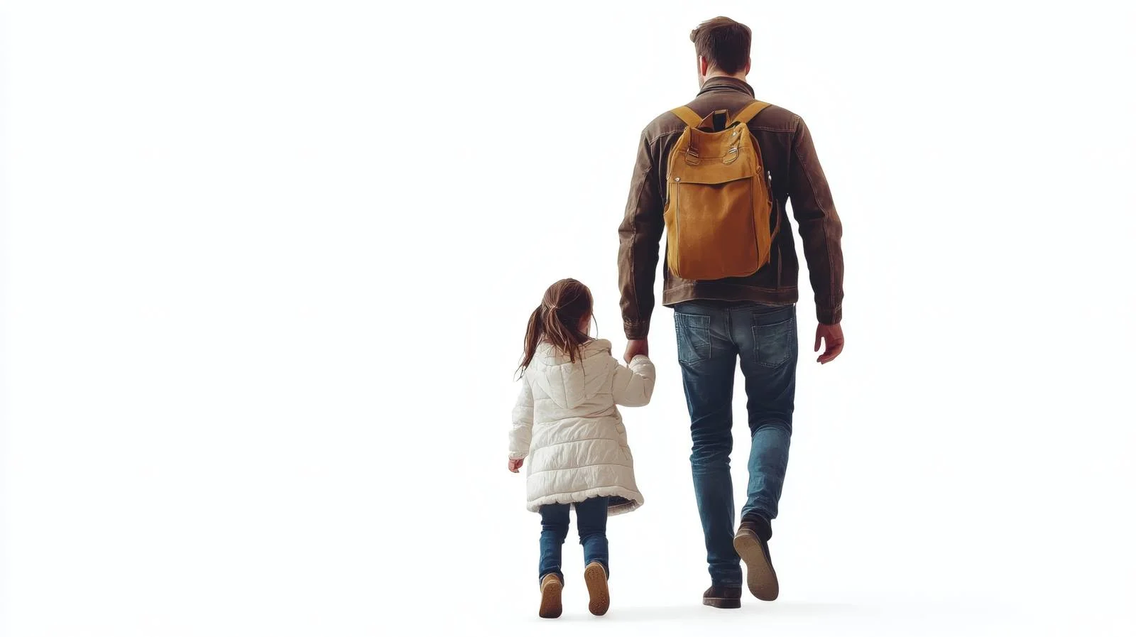 Father strolling with daughter on white background — free download from Dotvec