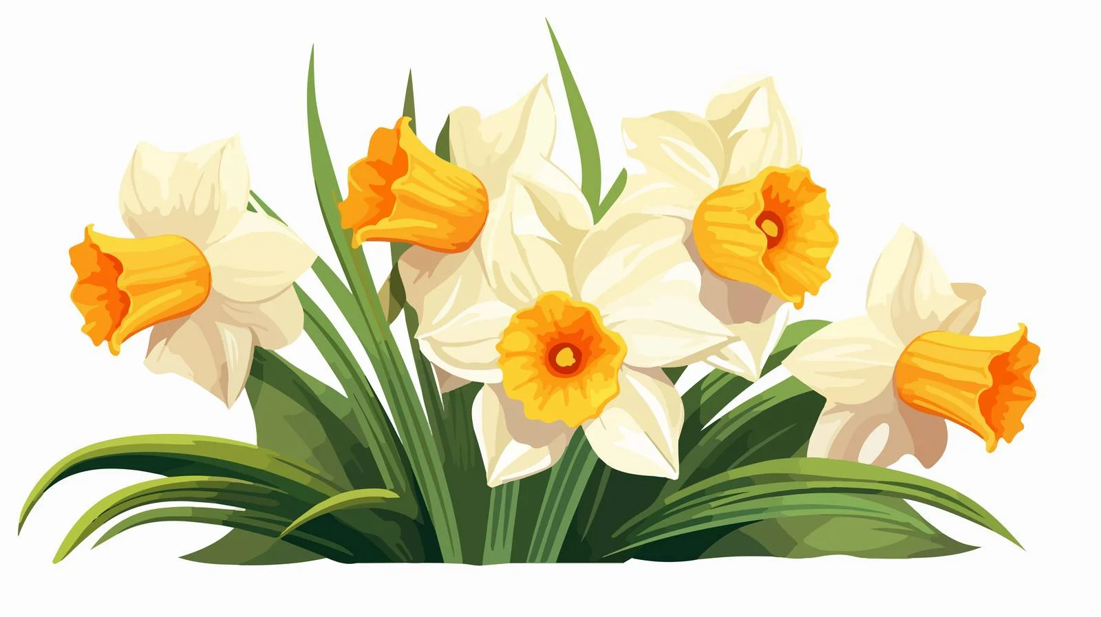 Elegant Daffodil Blossom with Narcissus Buds — free download from Dotvec