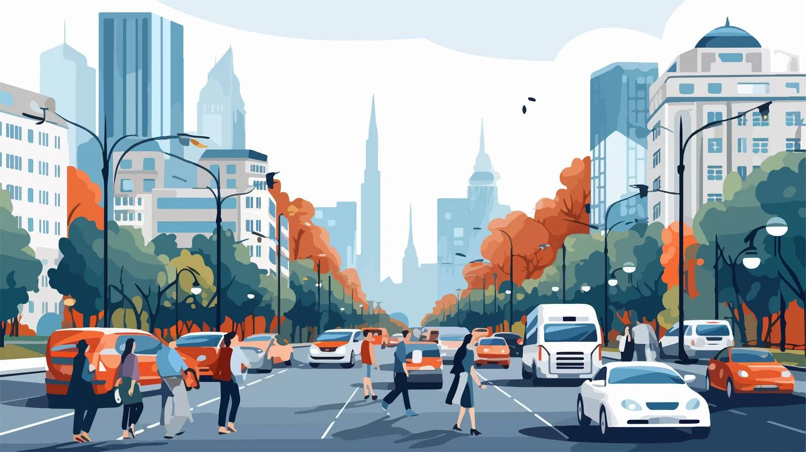 Urban Hustle: City Life Amidst Traffic — free download from Dotvec