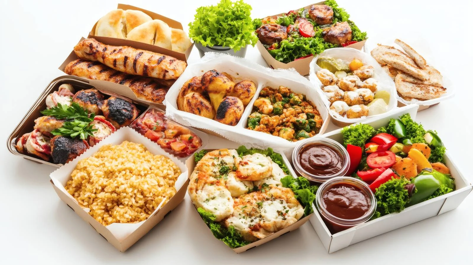 Convenient Meal Delivery Service on White Background — free download from Dotvec