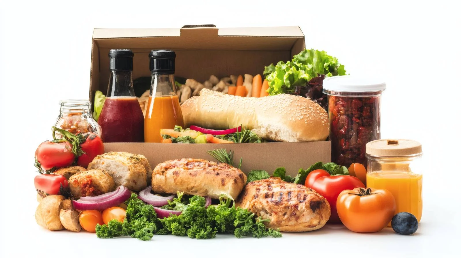 Nutritious daily meals delivery service concept — free download from Dotvec