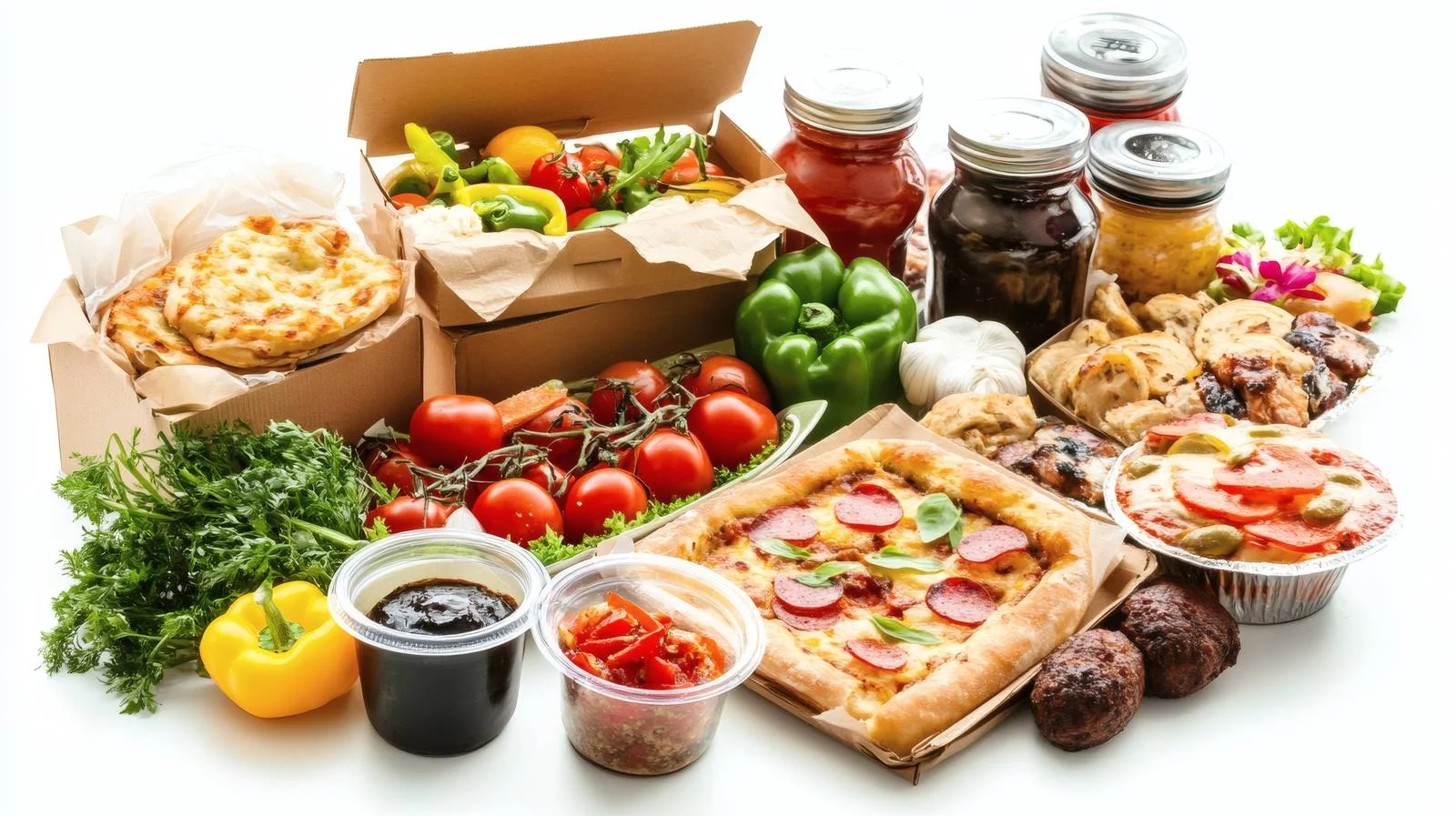 Nutritious daily meal delivery service concept — free download from Dotvec