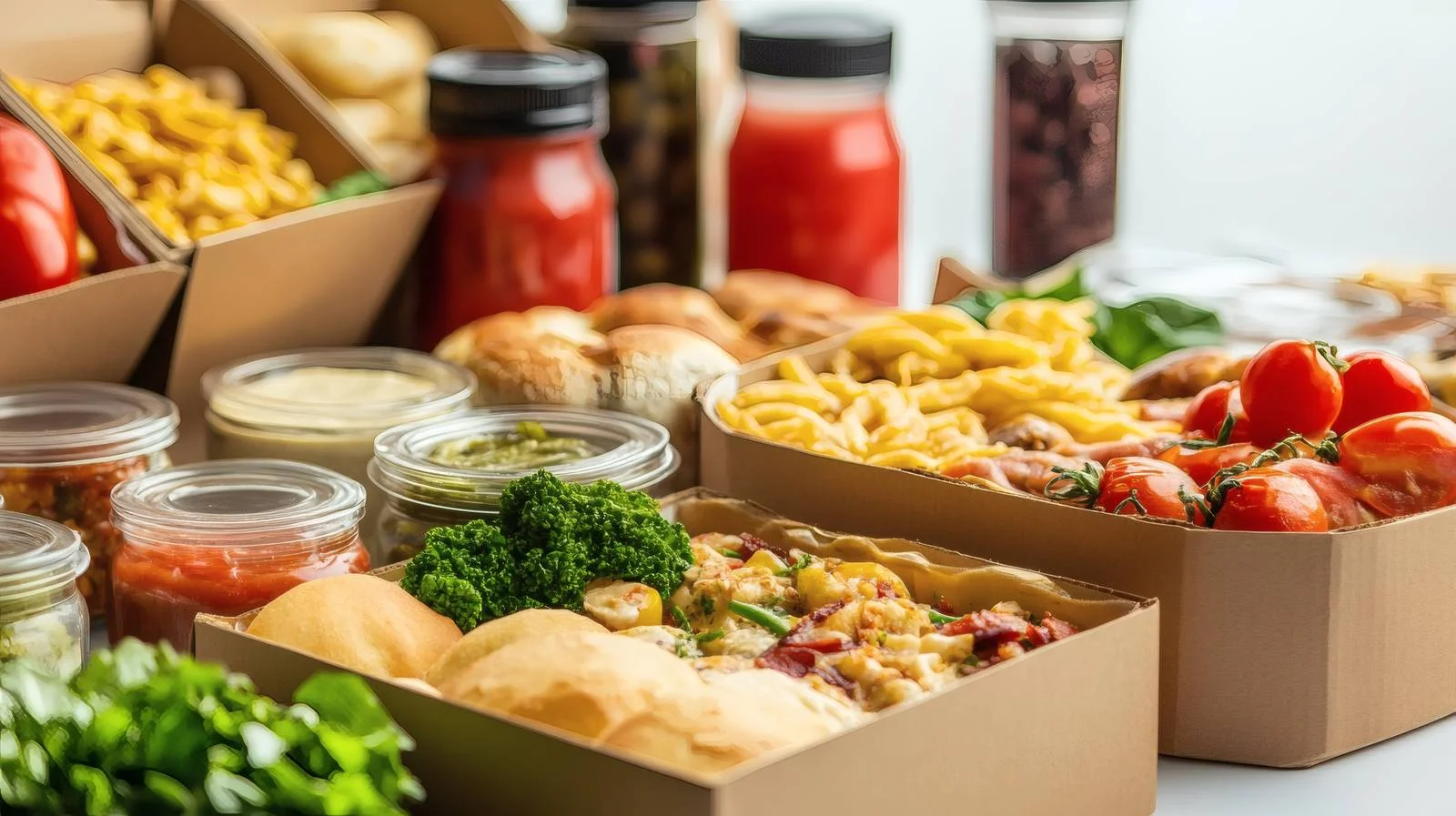 Nutritious meal delivery concept on white background — free download from Dotvec