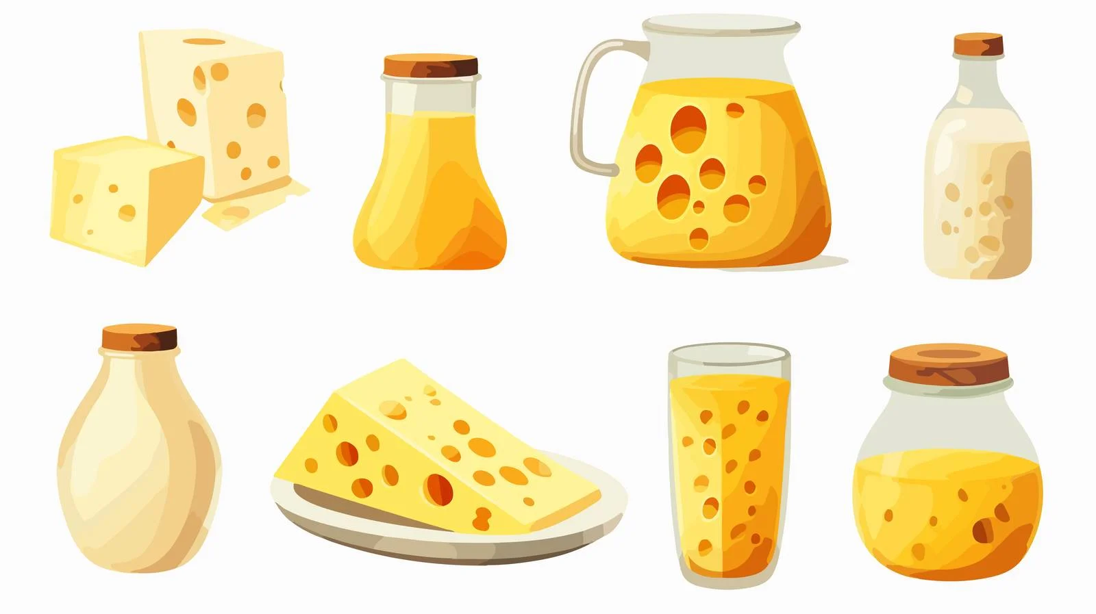 Assorted Dairy Products Vector Collection — free download from Dotvec