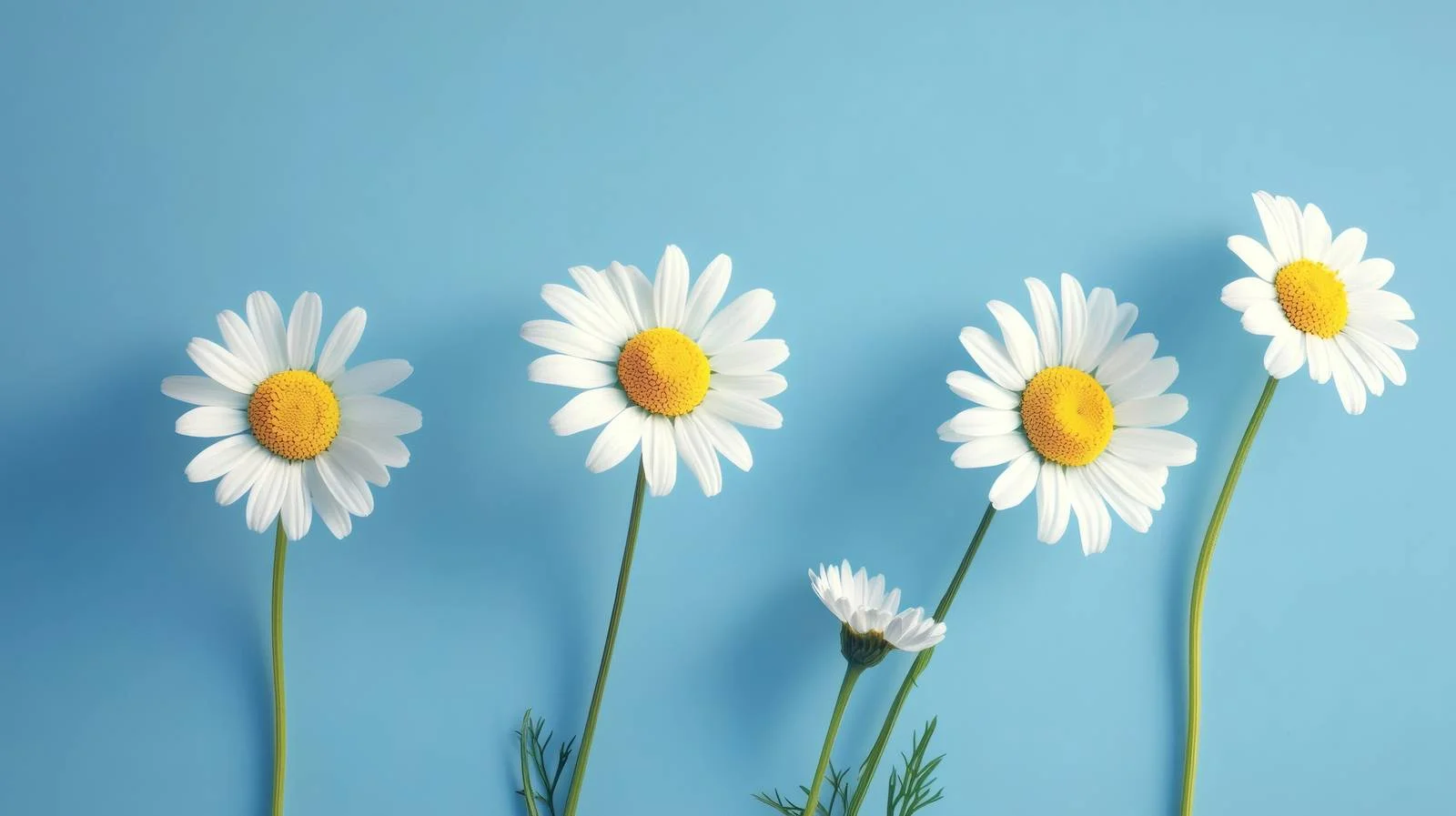 Chamomile and Daisy Flowers on Blue Background — free download from Dotvec