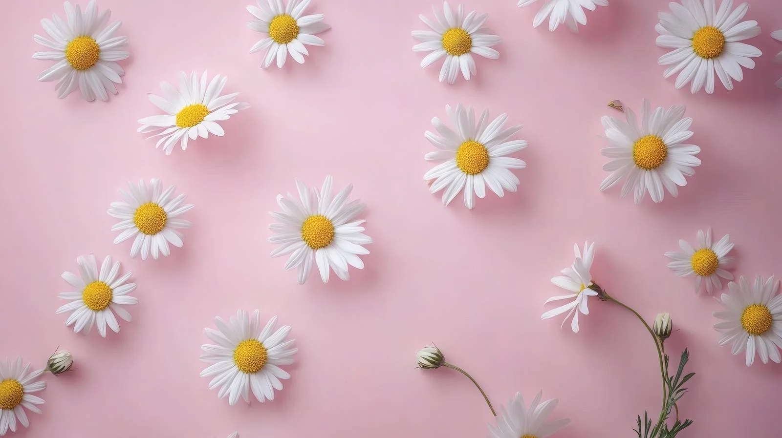 Chamomile and Daisy Flowers on Pink — free download from Dotvec