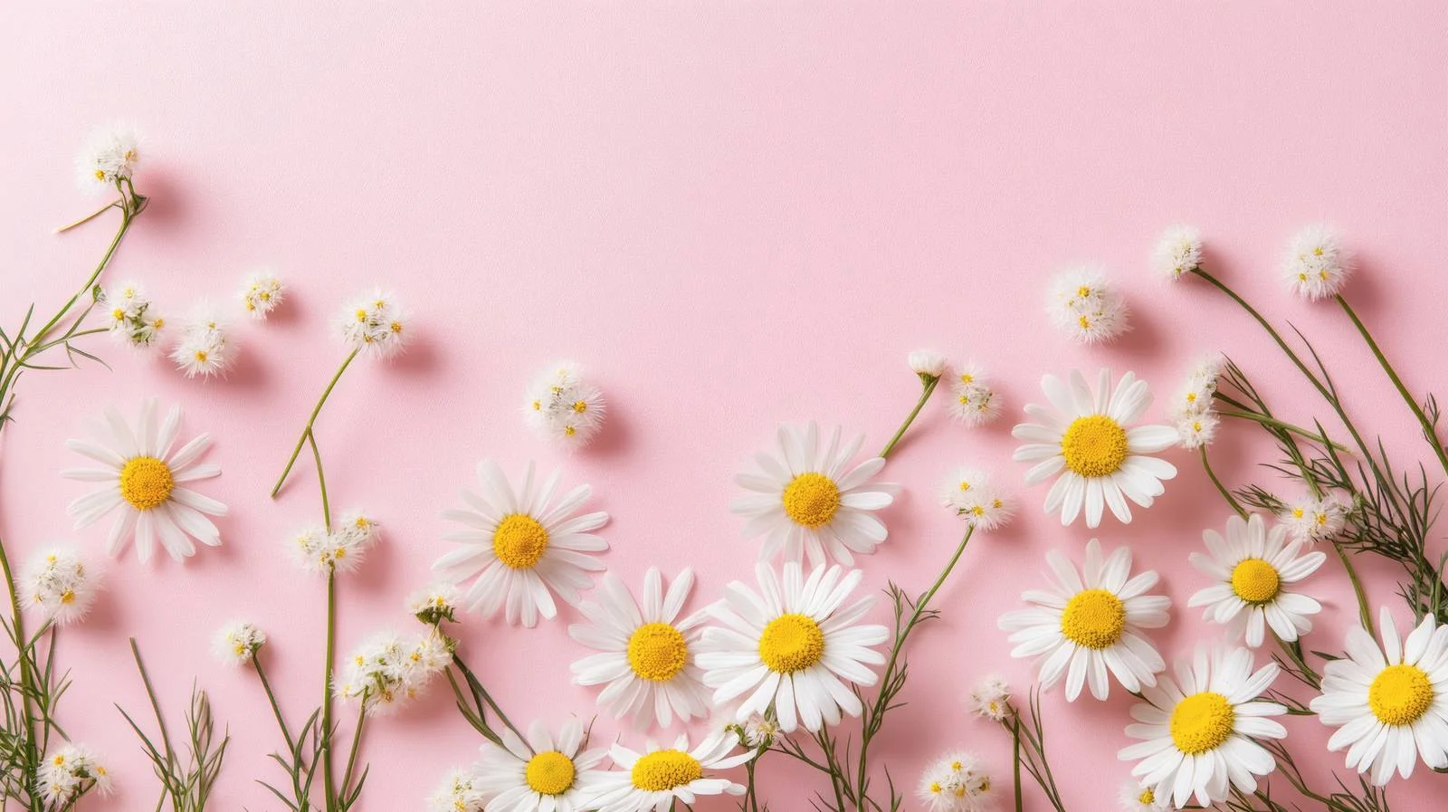 Chamomile Daisy Flowers Pink Background Elegance — free download from Dotvec
