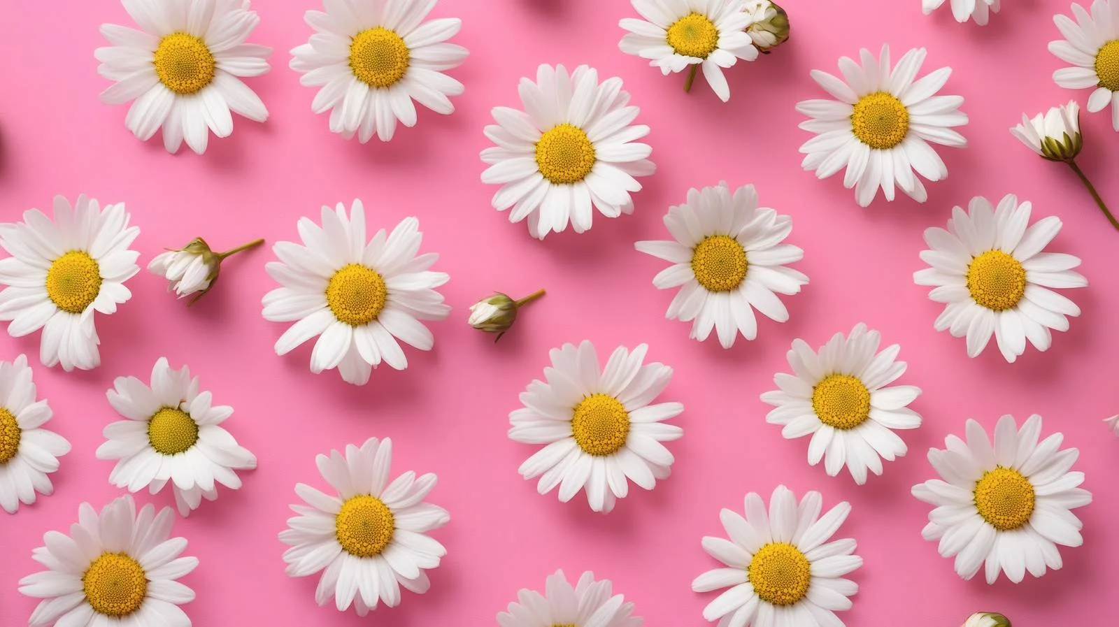 Chamomile and Daisy Flowers on Pink — free download from Dotvec