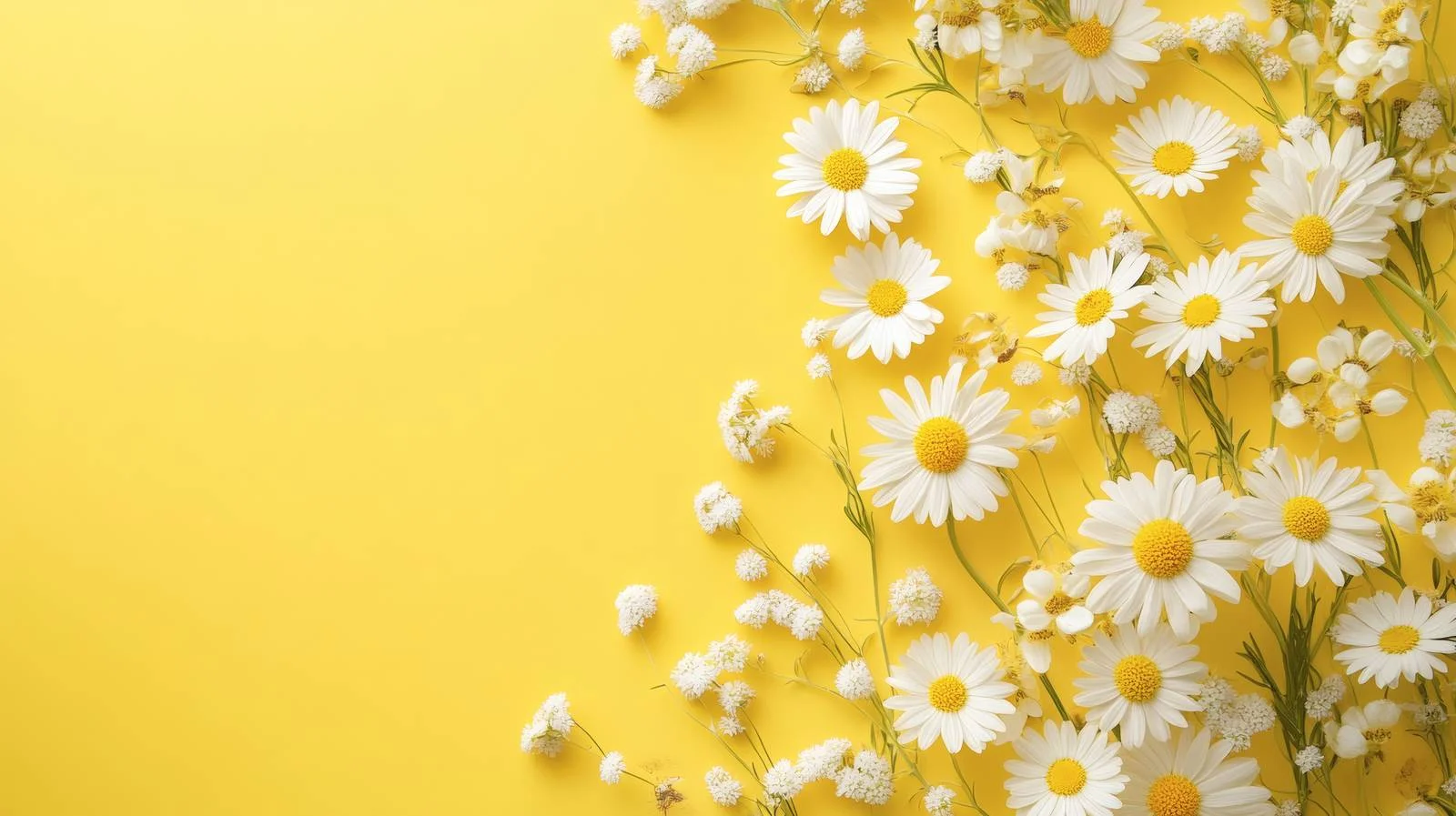 Chamomile and Daisy Flowers on Yellow Background — free download from Dotvec