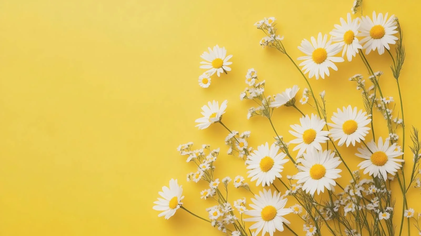 Chamomile and Daisy Flowers on Yellow — free download from Dotvec