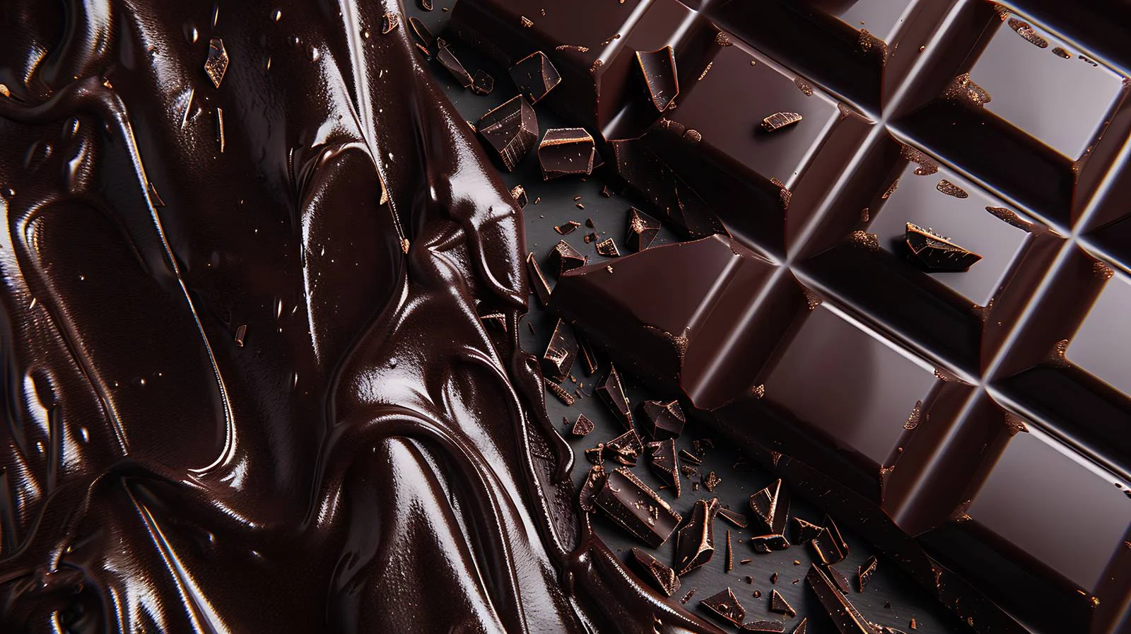 Decadent Dark Chocolate Bar with Luxurious Melted Chocolate — free download from Dotvec