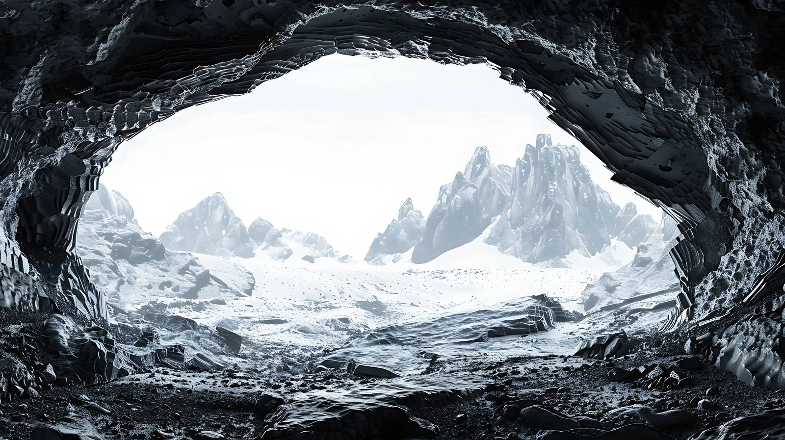 Majestic Mountain View from Isolated Cave — free download from Dotvec