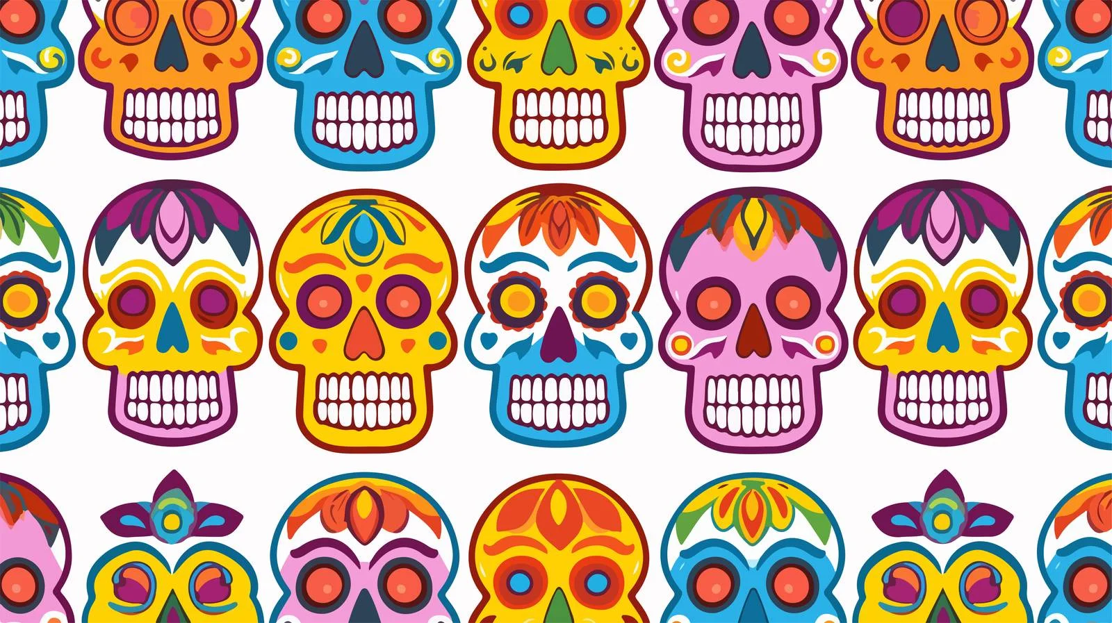 Day of the Dead Skull Tile Pattern — free download from Dotvec
