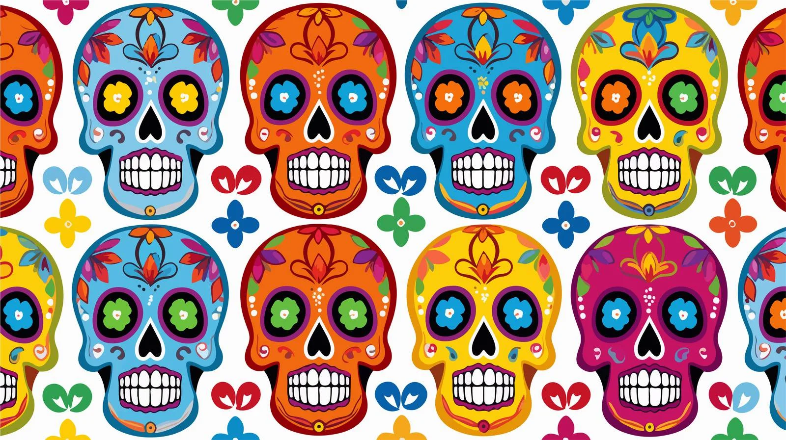 Day of the Dead Skull Pattern Tile — free download from Dotvec