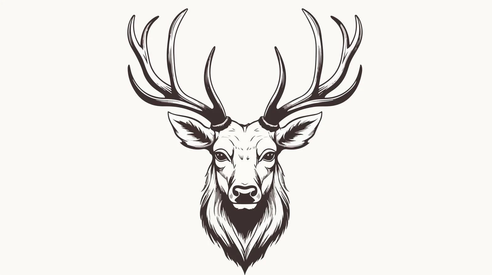 Hand-Drawn Deer Face Doodle Illustration — free download from Dotvec