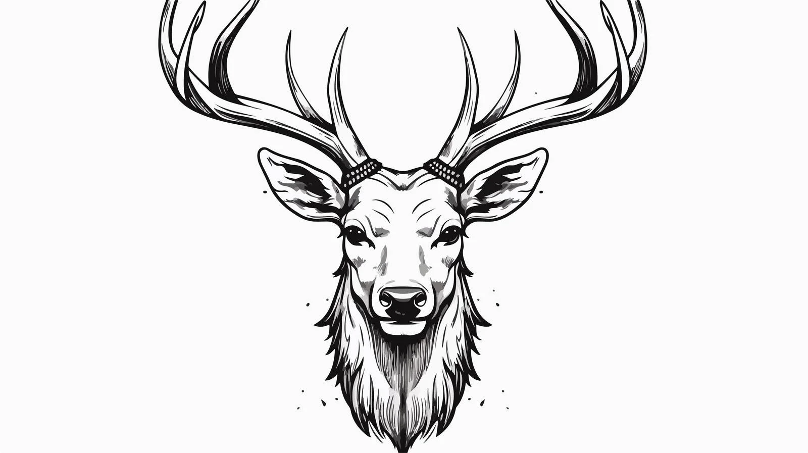 Doodle Style Deer Face Sketch Illustration — free download from Dotvec