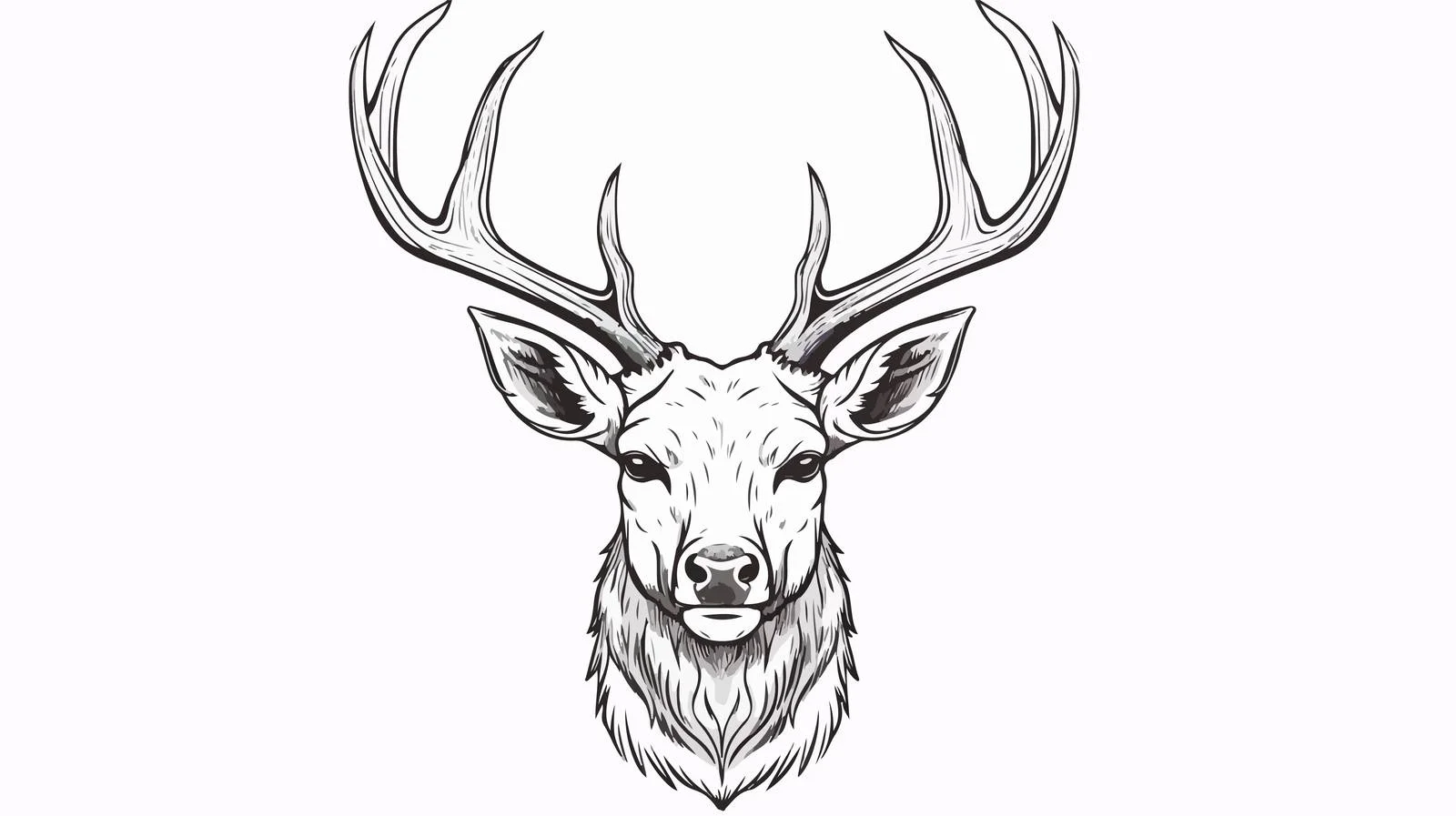 Hand-Drawn Deer Face Doodle Illustration — free download from Dotvec