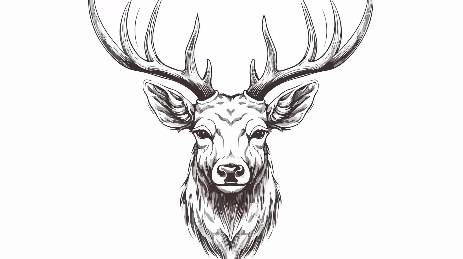 Hand-Drawn Deer Portrait Engraving Sketch — free download from Dotvec