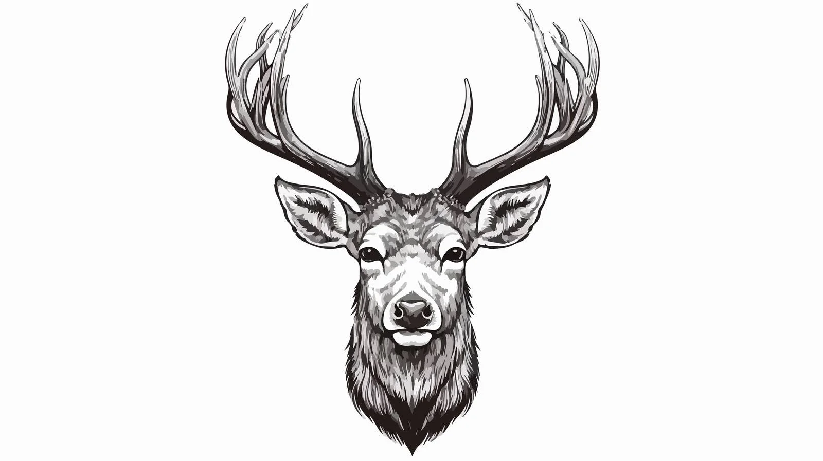 Hand-Drawn Deer Portrait Engraving — free download from Dotvec