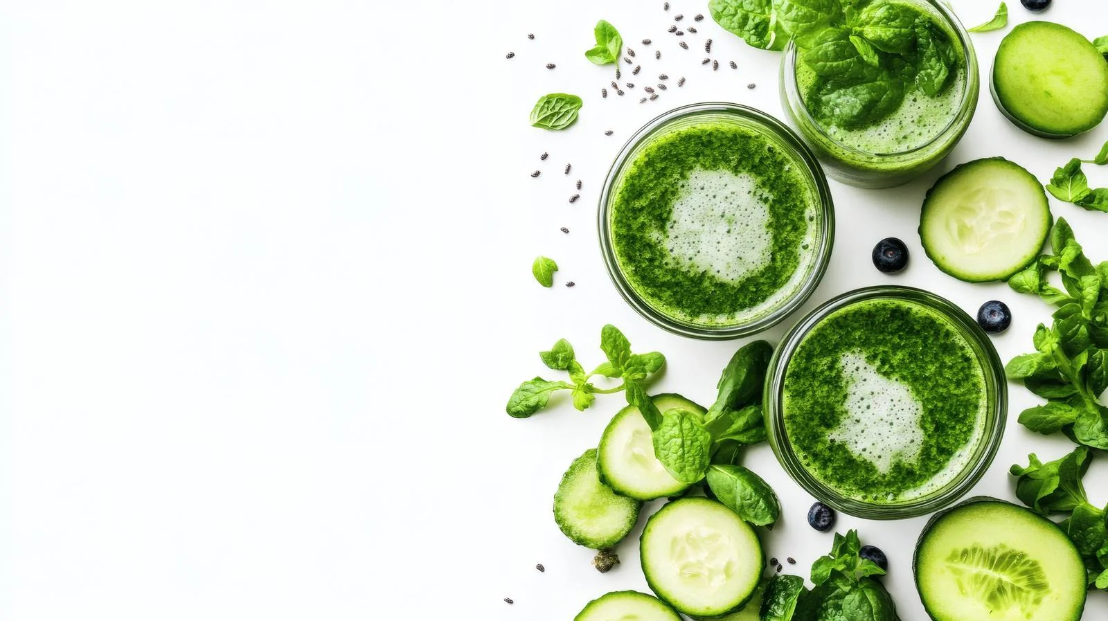 Nutrient-Rich Green Smoothie and Ingredients — free download from Dotvec