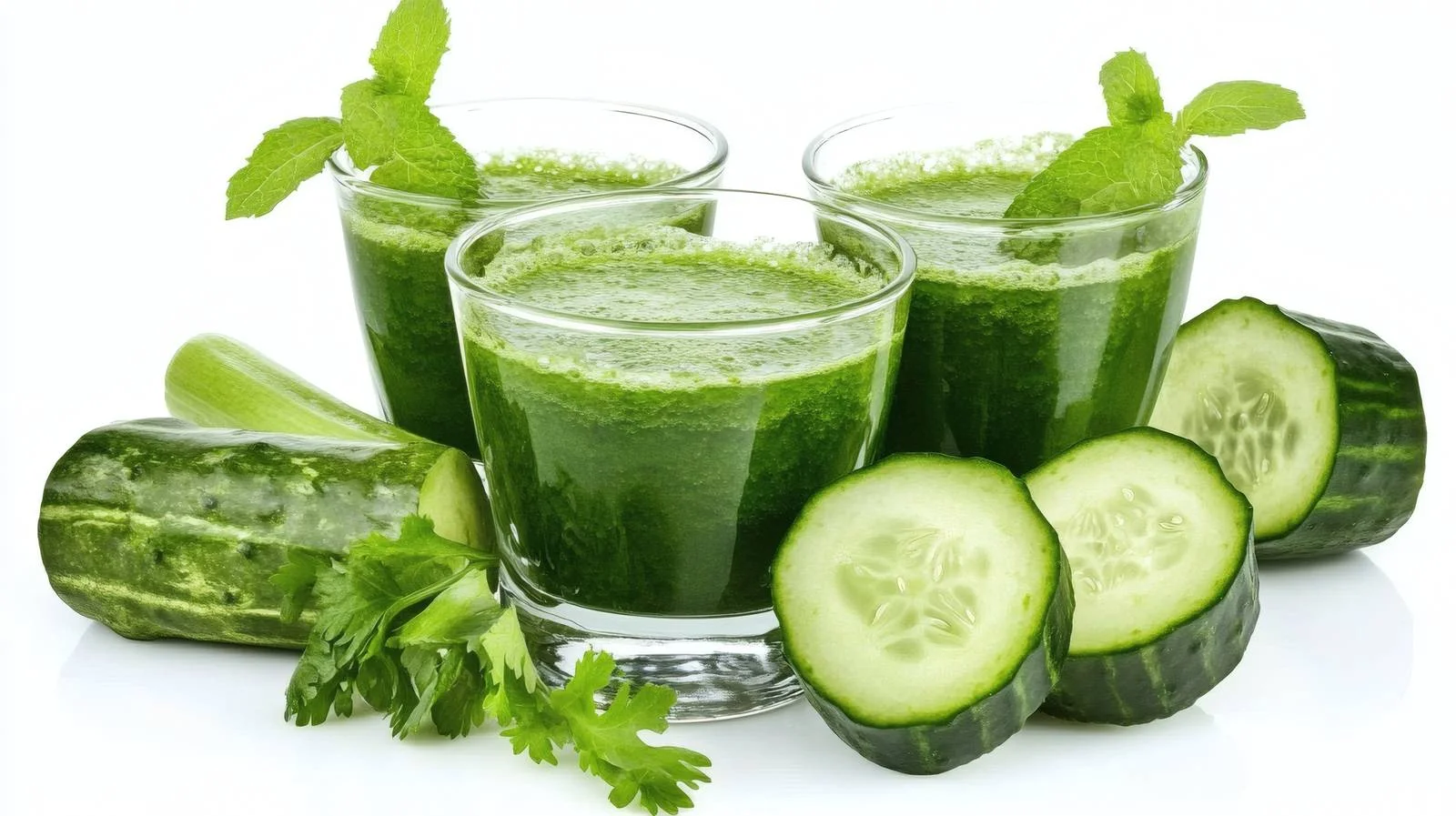 Refreshing Detox Green Smoothie with Ingredients — free download from Dotvec