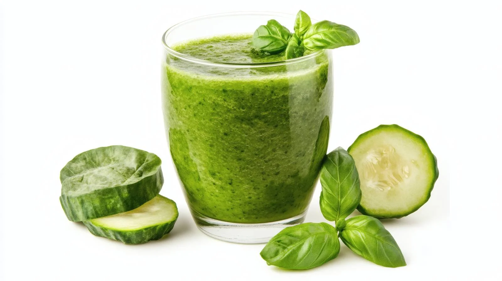 Refreshing Detox Green Smoothie with Basil — free download from Dotvec