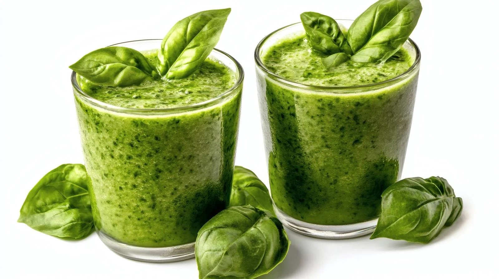 Refreshing Detox Green Smoothie Basil Leaf — free download from Dotvec