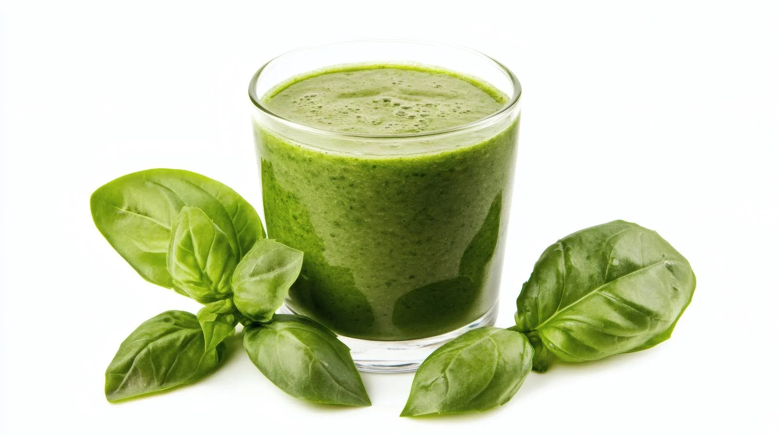 Refreshingly Green Basil Smoothie on White — free download from Dotvec