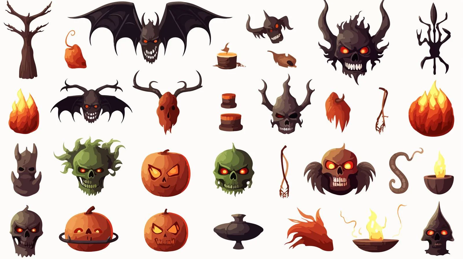 Halloween Devils Objects Collection Isolated — free download from Dotvec