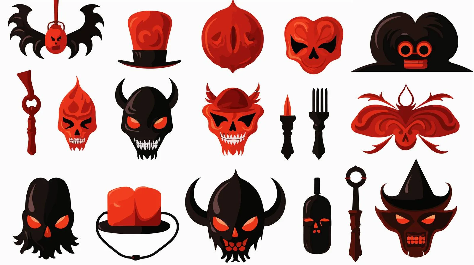 Halloween Devils Objects Collection — free download from Dotvec