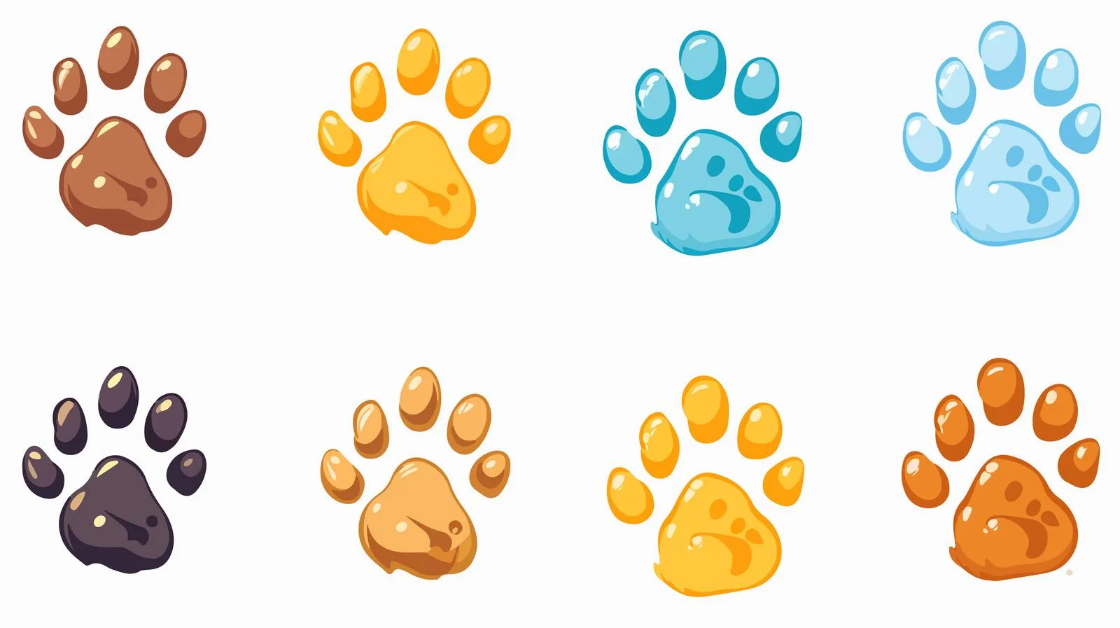Whimsical Cartoon Cat Paw Prints Collection — free download from Dotvec