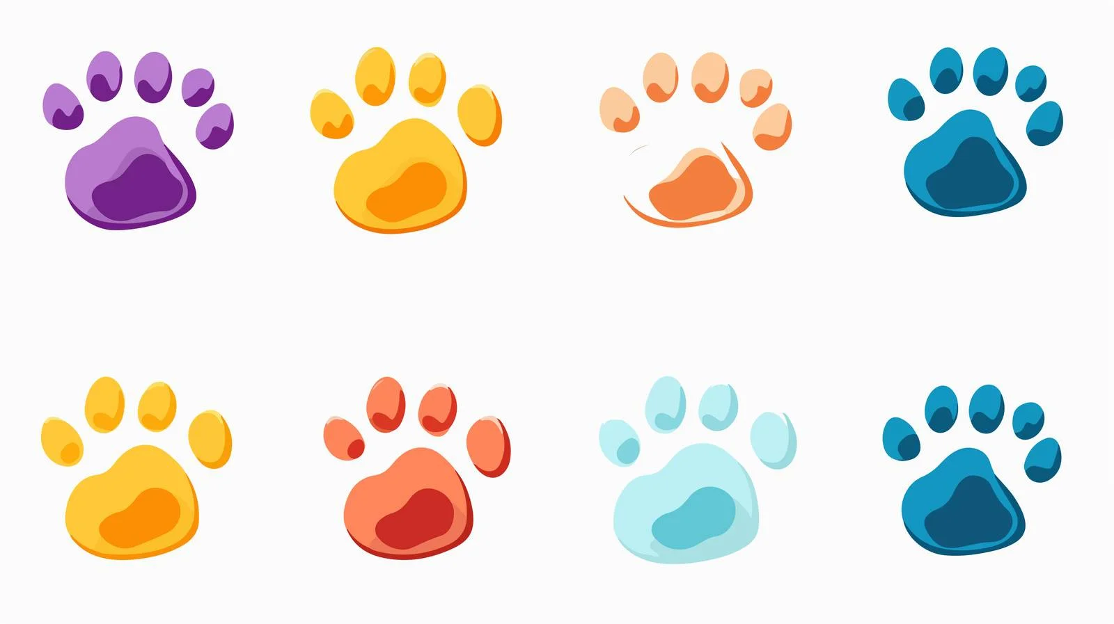 Colorful Cartoon Cat Paws Vector Graphics — free download from Dotvec