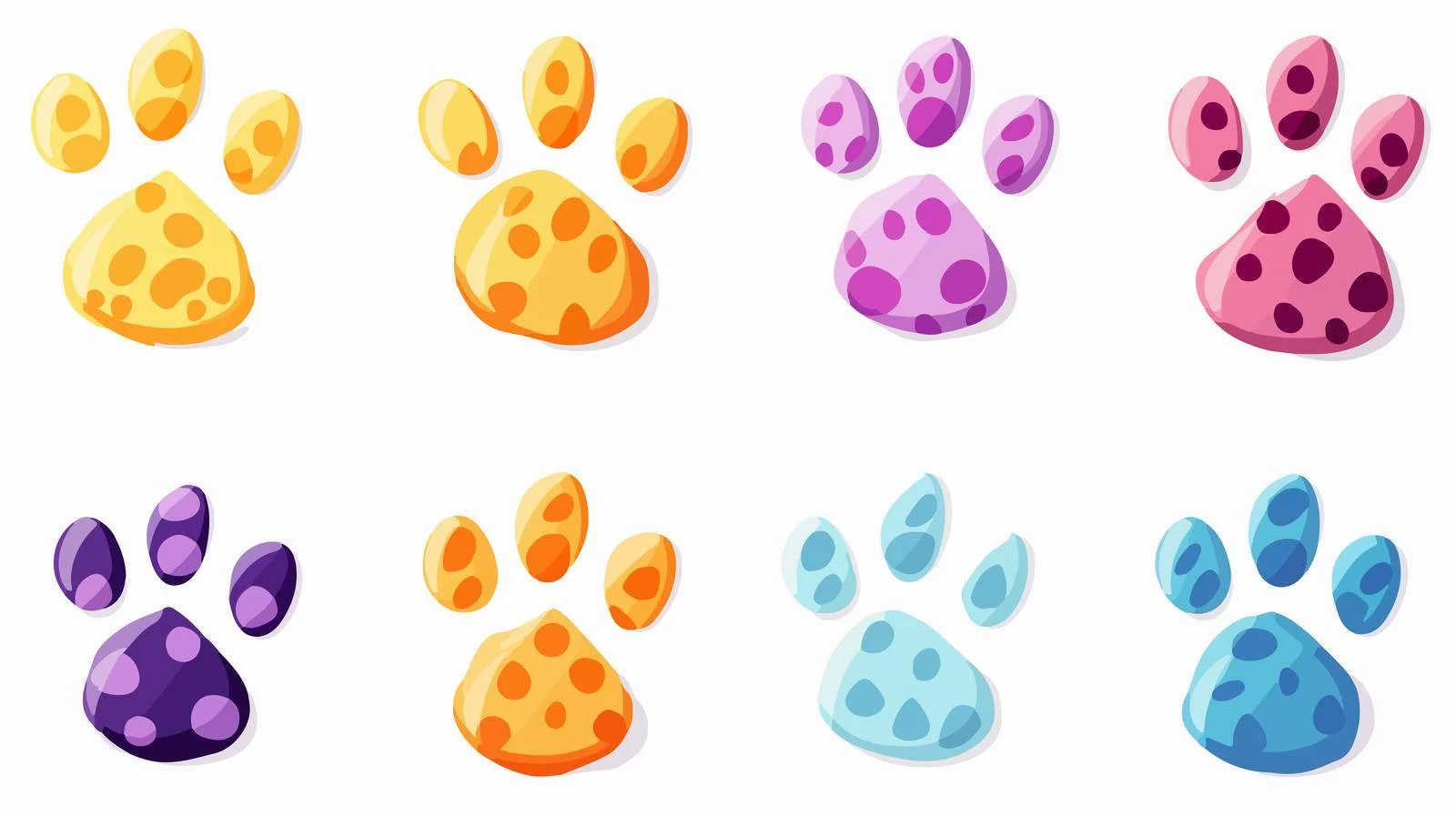 Vibrant Cartoon Cat Paws Collection Vector — free download from Dotvec