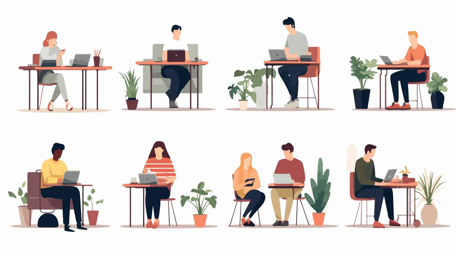 Collaborative Designers Working on Laptops Together — free download from Dotvec