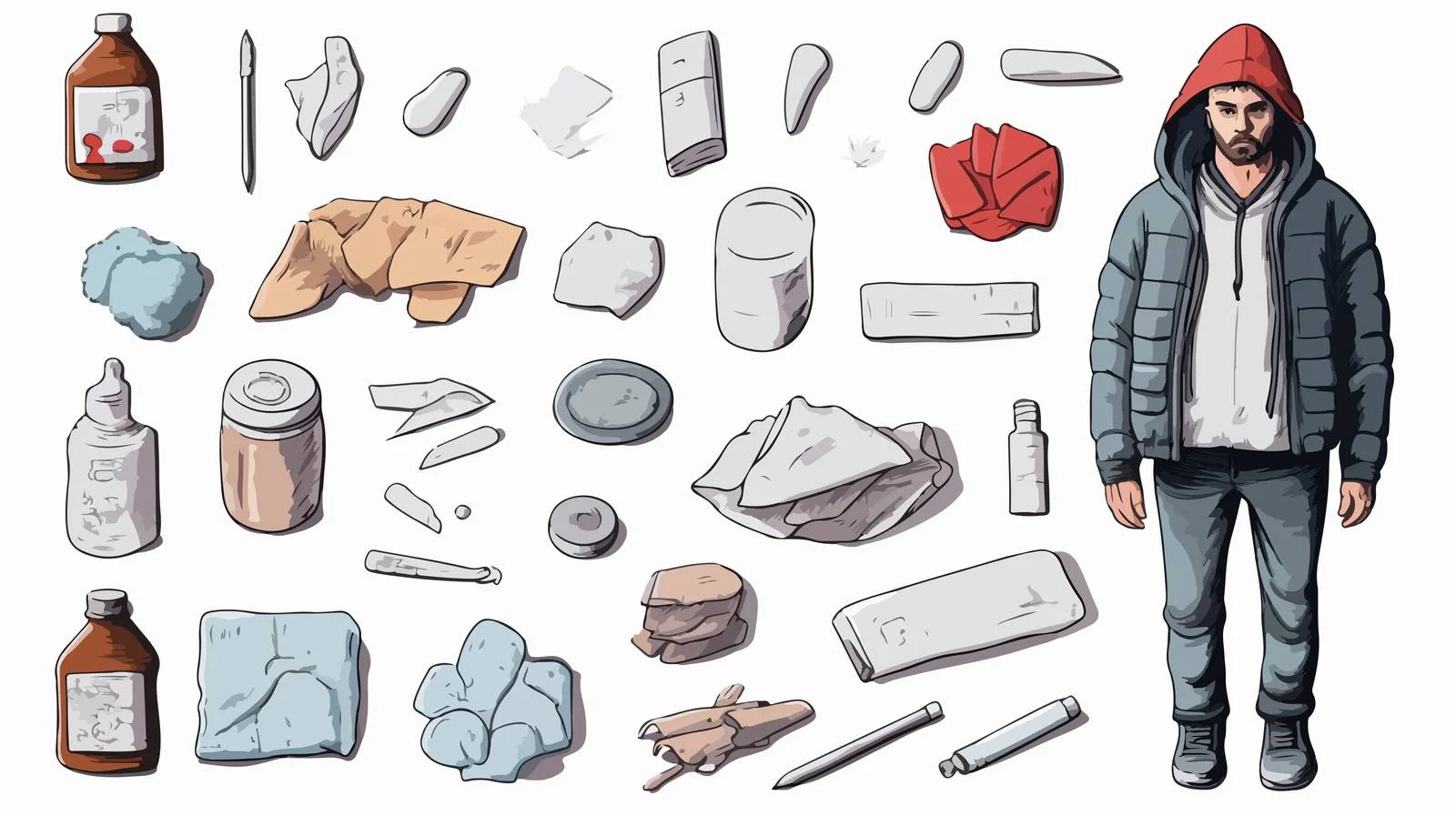 Diverse individuals addicted to narcotics like cocaine — free download from Dotvec