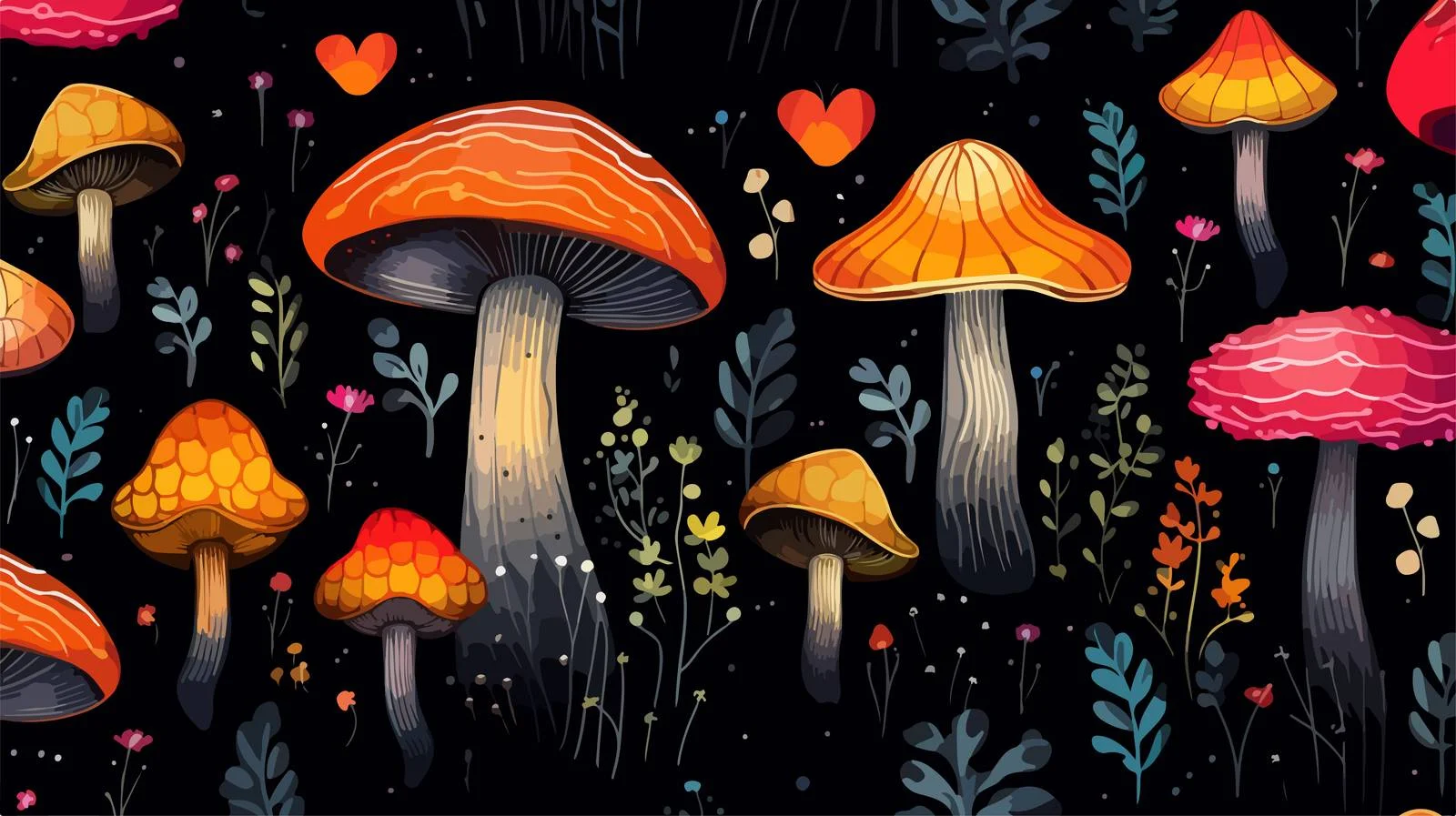 Inedible mushroom variety seamless pattern design – free inedible image from Dotvec