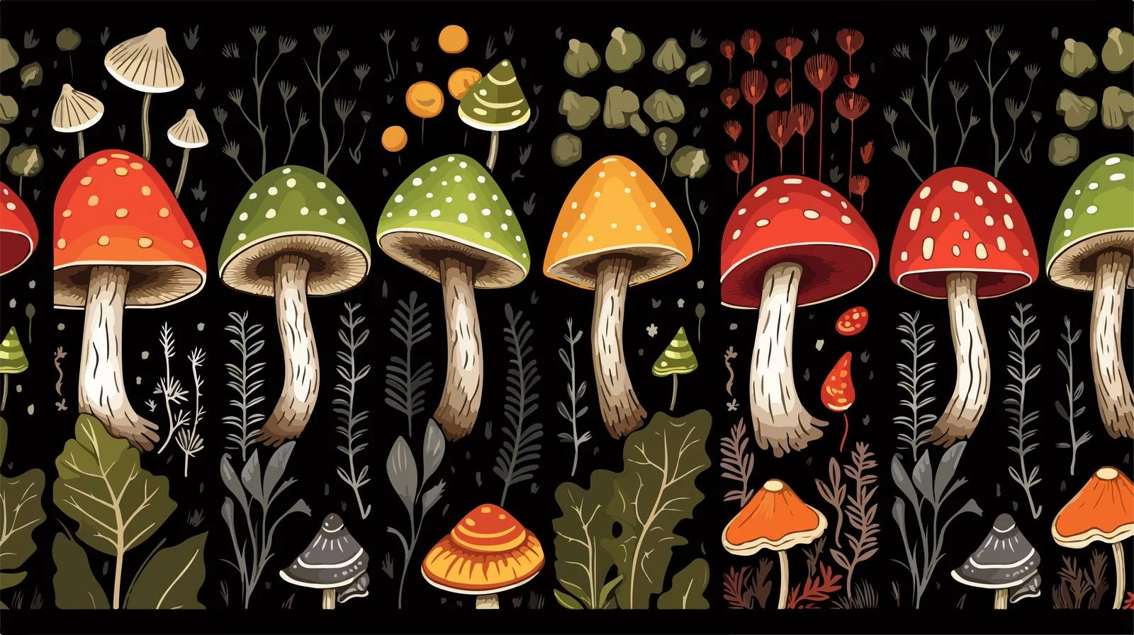 Exquisite Inedible Mushroom Seamless Design — free download from Dotvec