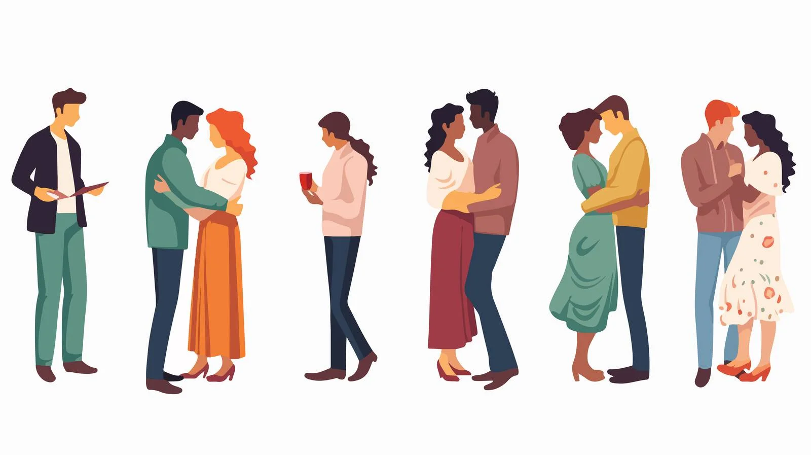 Diverse love couples collection: Romantic partnerships — free download from Dotvec