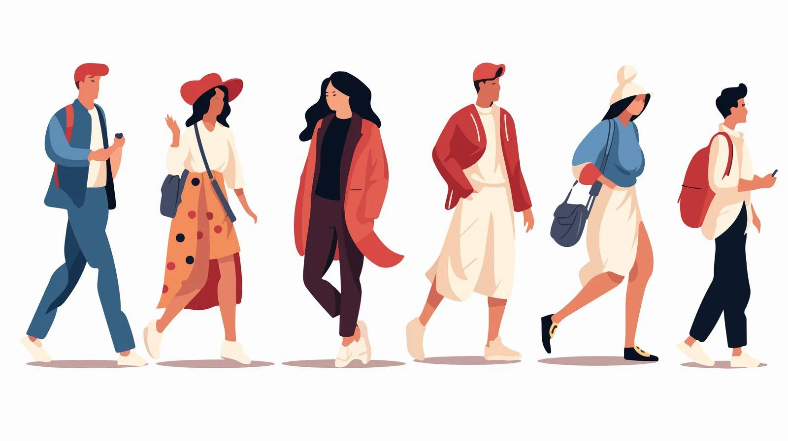 Contemporary fashion male and female individuals — free download from Dotvec