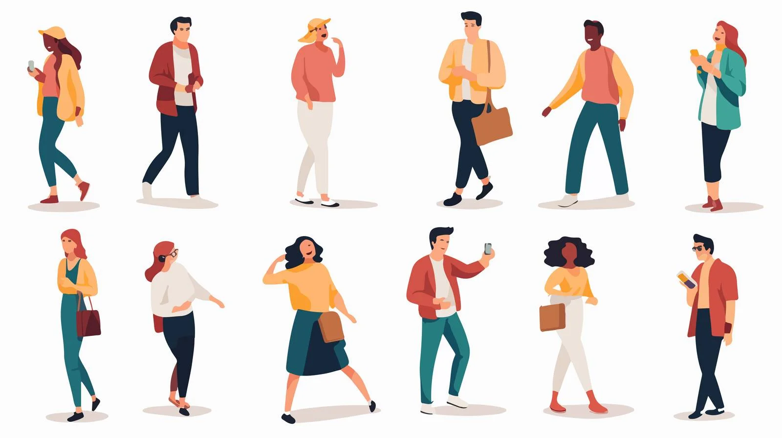 Diverse Casual Group Smiling Outdoors Scene — free download from Dotvec