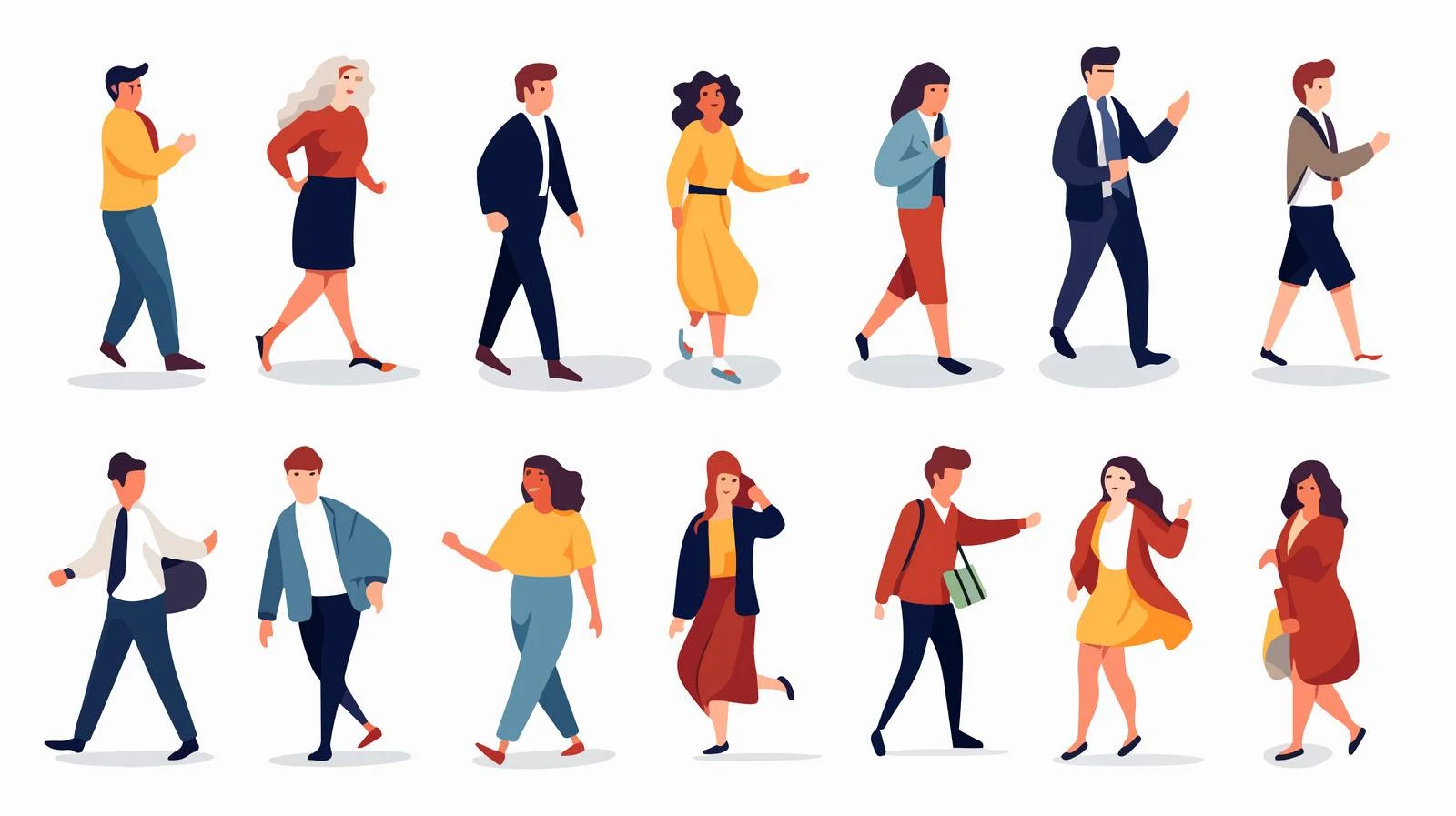 Diverse modern individuals: Joyful men and women — free download from Dotvec