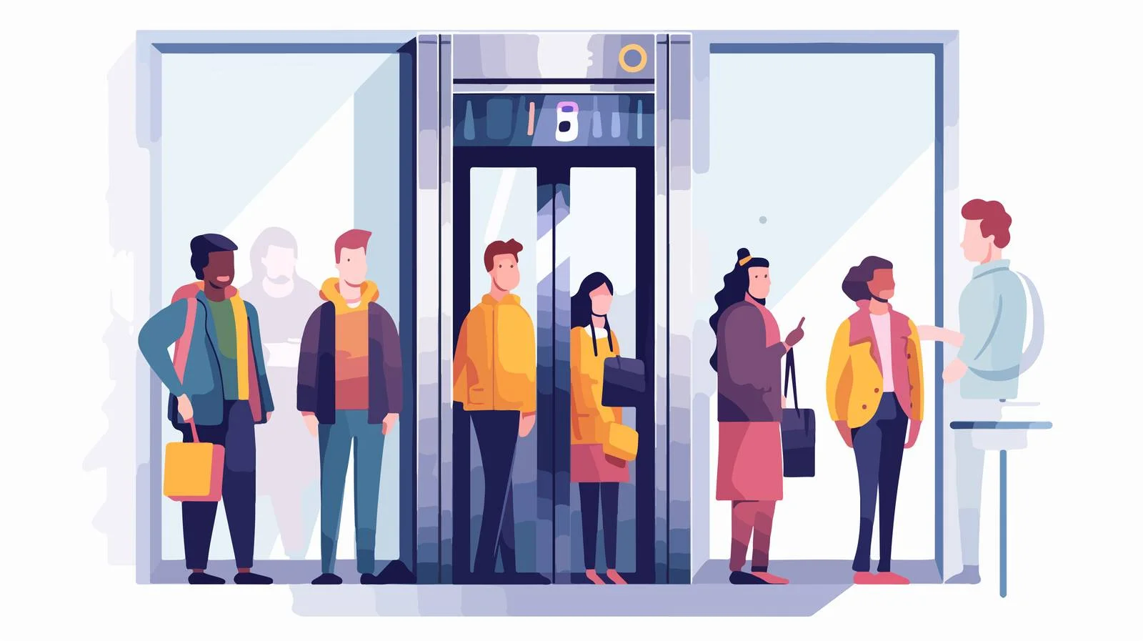 Diverse individuals in open elevator ccfd62ce — free download from Dotvec