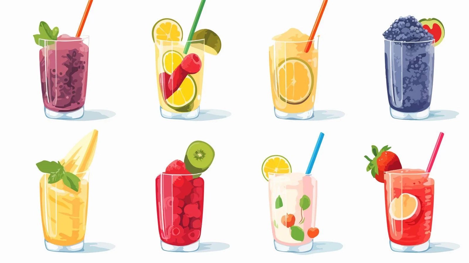 Assorted Smoothie Collection for Summer Refreshment — free download from Dotvec
