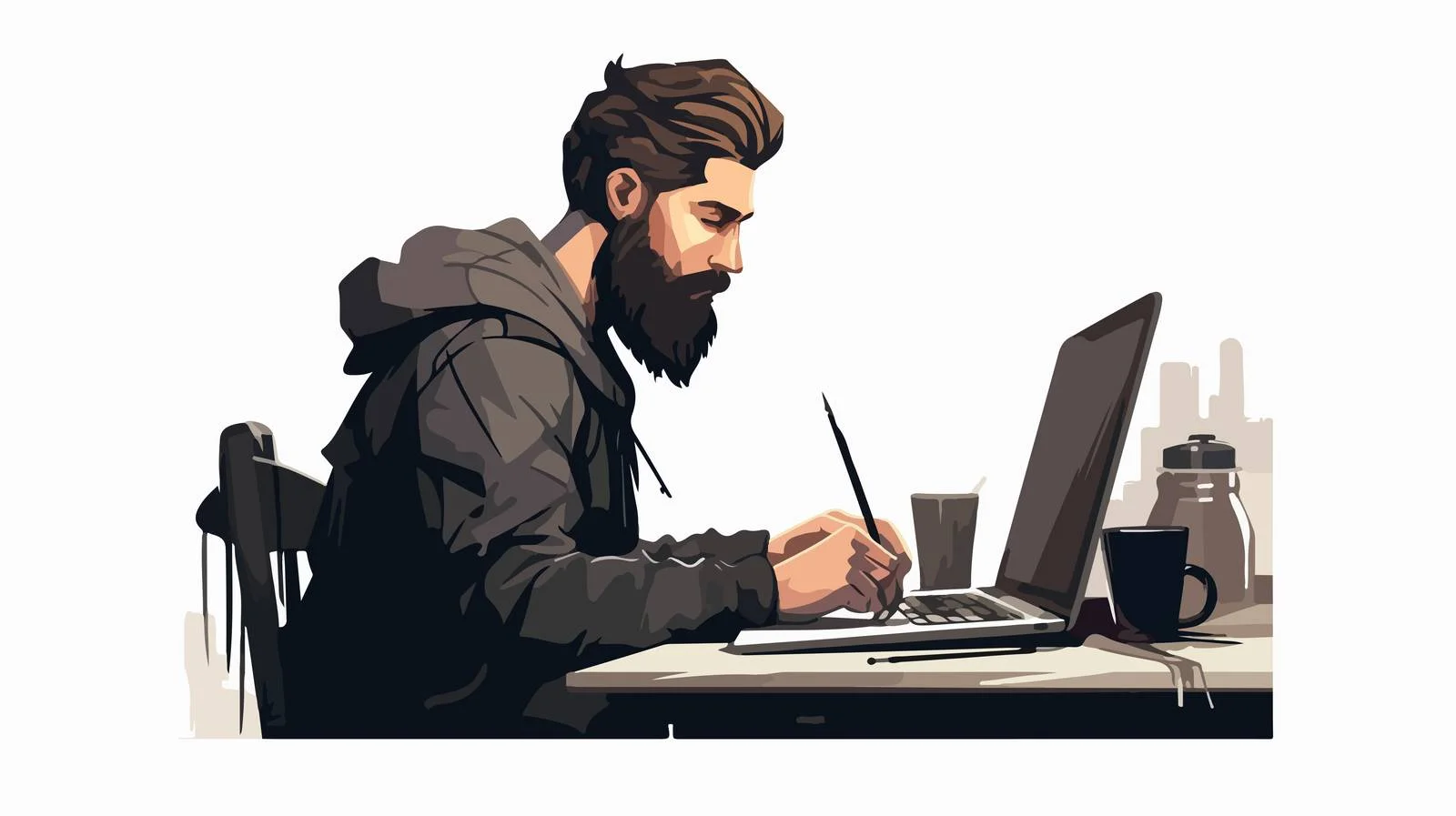 Professional digital artist creating on tablet — free download from Dotvec