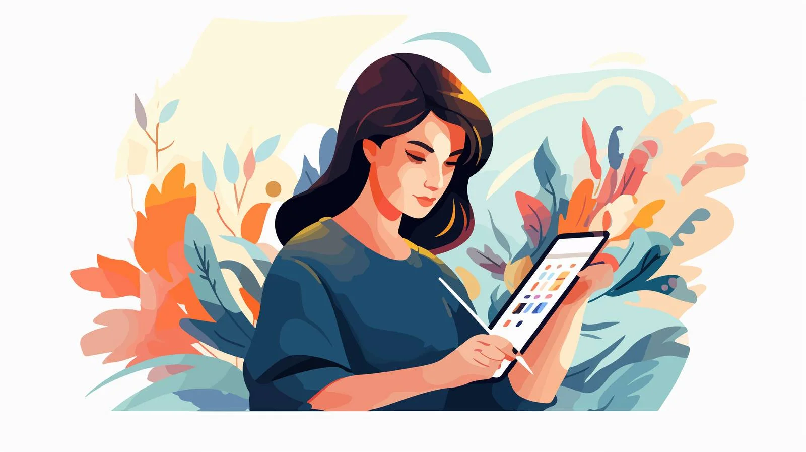 Professional digital artist utilizing tablet for drawing — free download from Dotvec